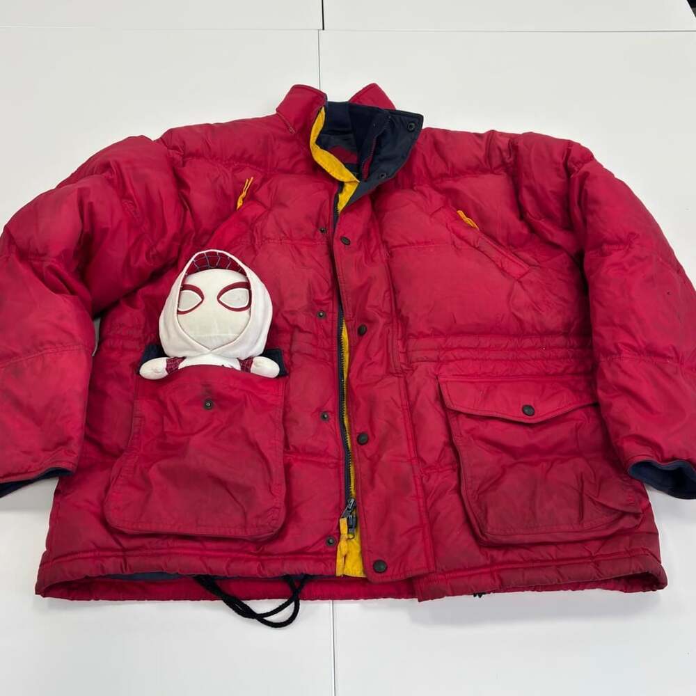 Vintage Gorpcore Outdoor Split-Rail Red Down Puffer Jacket ⛷️